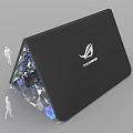 ROG Republic of Gamers Black Triangular Display Structure With Screen And Diamond Cut Design