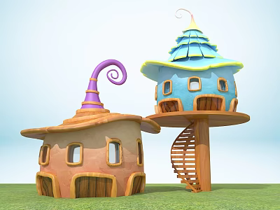 Modern Cartoon Building Mushroom House 3d model Modern Cartoon Building Mushroom House 3d model