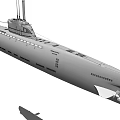 Detailed Military Submarine Warship Featuring Gray Hull Periscope And Naval Design
