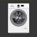 Siemens White Front Loading Washing Machine With Digital Display And Control Panel 3d model