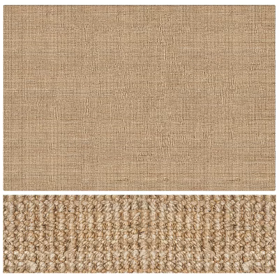 Beige Woven Square Rug with Detailed Texture and Soft Edge Design 3d model