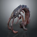 Detailed Game Movie Monster Character With Multi Legs And Dark Red Design