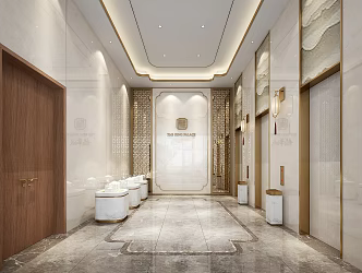 New Chinese-style Elevator Hall Sales Office Elevator Hall Unit Type Sand table 3d model