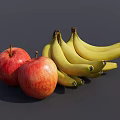 Fresh Red Apples And Ripe Yellow Bananas Fresh Fruit Arrangement On Dark Background