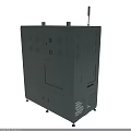 Gray Industrial Metal Cabinet With Multiple Panels Doors And Ventilation Grilles