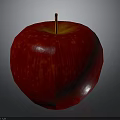 Juicy Ripe Red Apple With Shiny Vibrant Surface And Natural Stem