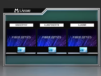 Liema Showcase Shelf With Multiple Fiber Optics Screens And Product Displays 3d model