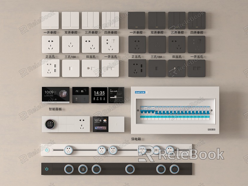 Modern switch socket combination model