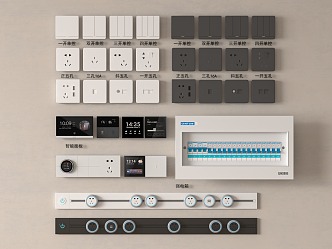 Modern switch socket combination 3d model