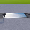 Detached Villa Featuring Open Glass Skylight On Gray Ground With Green Lawn