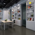 Modern Conference Room Interior With Long Table Chairs Sofa Wall Paintings And Ceiling Lights