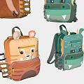 Cute Animal Shaped Kids Backpacks with Adorable Faces Orange Tiger Green Crocodile Dinosaur Designs