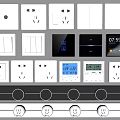 Modern Switch Socket Removable Rail Socket Switch Socket Panel 3d model