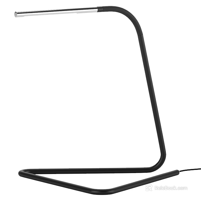 Modern Black Desk Lamp with Flexible Curved Stand for Home Office Use 3d model 