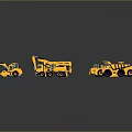 Variety Of Yellow Construction Vehicles Displayed Together