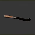 Old Rustic Tool With Wooden Handle And Rusted Metal Blade Texture 3d model