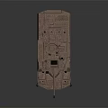 Tactical Six Wheel Utility Vehicle With Roof Mounted Antennas And Metallic Exterior