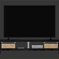 Modern TV Stand with Flat Screen TV and Storage Drawers Design