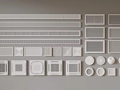 Assorted Vent Covers and Grilles in Multiple Shapes Styles and Designs 3d model