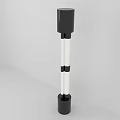 Modern Floor Lamp with Black and White Cylindrical Structure and Vertical Light Tube