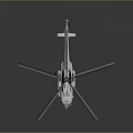 Modern White Detailed Helicopter Side View With Large Rotors Cockpit And Shiny Surface