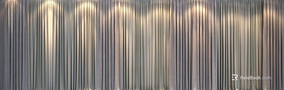 Elegant Modern Luxury Curtains With Soft Velvet Texture And Smooth Drape Design 3d model 