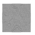 Gray Textured Background Wall With Abstract Curved Patterns For Interior Decor 3d model