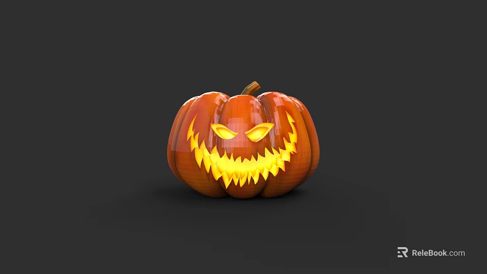 Game Movie Character Jack O Lantern With Spooky Carved Face And Glowing Eyes 3d model 