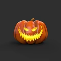 Game Movie Character Jack O Lantern With Spooky Carved Face And Glowing Eyes