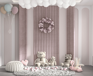 Modern Doll Children's Room 3d model