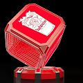 Red Geometric Cube Trophy With Schneider Electric Logo And Modern Design Base 3d model