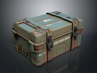 Green Durable Storage Box With Metal Clasps For Home Organization 3d model