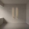 Slim Linear Wall Lights On Concrete With Orange Black Design Minimalist Modern Style Soft Lighting
