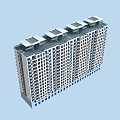 High Rise Modern Residential Building With Numerous Windows And Rooftop Structures 3d model