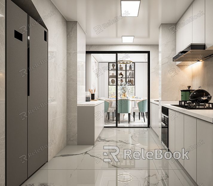 Modern Kitchen Kitchen Restaurant model