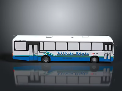 Victoria Regia Bus 06110 With White And Blue Exterior Design Details 3d model