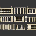 Various Decorative White Fence Designs With Ornate Railings And Flower Pots