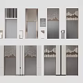 Different Styles Of Modern Elevator Doors With Wave Patterns And Metallic Finish