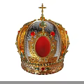 Luxury Gold Crown Jewelry Adorned With Red Gemstones And Intricate Designs
