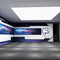 Modern Genetic Testing Center With Hi tech Screens And Exhibition Area Design 3d model