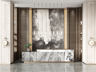 New Chinese Front Desk 3d model