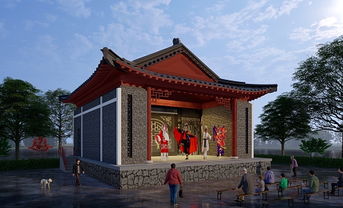 Chinese Stage Rural Stage 3d model