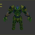 Detailed Mechanical Character Design With Golden Black Armor And Blue Luminous Parts