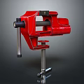 Red Bench Vise Heavy Duty Hardware Tool With Mounting Base Screw Mechanism And Handle
