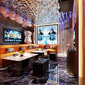 Luxurious Modern KTV Interior Design With Chandeliers Sofas Tables And Large Screens 3d model