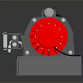 Red Vehicle Tire With Silver Rim And Stable Base Display Model