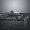 Futuristic Sci Fi Weapon With Advanced Tactical Scope And Blue Light Indicators 3d model