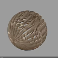 Spherical Wall Decor With Light Wooden Strips Woven Design For Indoor Decoration