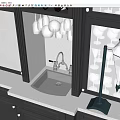 Modern Kitchen Faucet With Stainless Steel Sink Black Cabinets And Wine Glass