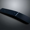 Sleek Black Computer Remote Control With Buttons And White Stripe Design 3d model